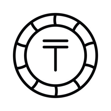 Trendy line icon of kazakhstani tenge is ready to use