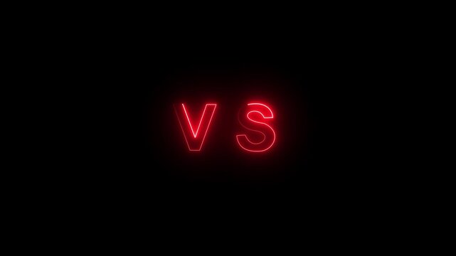 Abstract glowing neon Versus vs background icon animation. VS letters for sports, fight, competition, neon animated versus vs bars neon multi player co op team with smoky 4k looping...