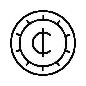 Premium line icon showing ghanaian cedi for creative projects