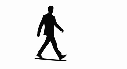 Businessman walking silhouette vector for career and success