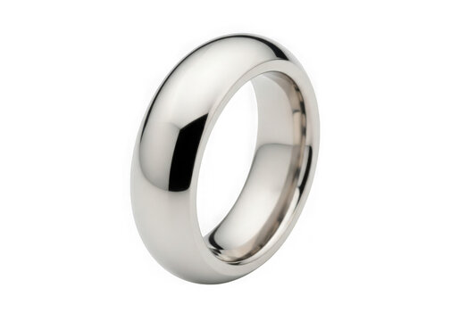 Sleek silver wedding band