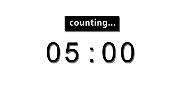 22 second counting timer number animation on white background.