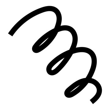 Abstract Hand Drawn Black Curly Spring Doodle Element