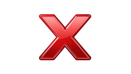 Obraz premium A large red X symbol on a white background