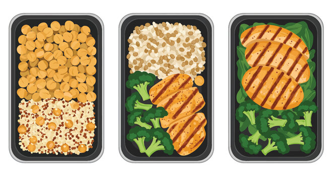 Healthy Meal Prep Containers with Balanced Nutritious Food