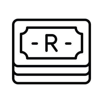 Grab this line icon showing south african rand currency