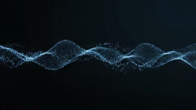 Blue Waveform Pattern on Dark Background.