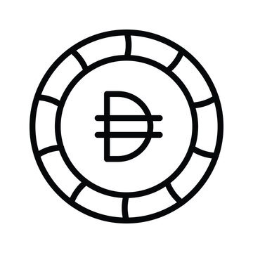 Modern line icon showing uae dirham is editable