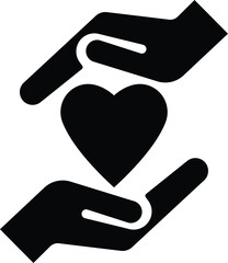 Heart symbol held in a hand representing love care and health concept vector illustration