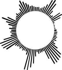 Sound icon Abstract blue circle background vector illustration featuring a sun icon and round decorative pattern for business and design use