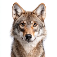Fototapeta premium Close up Portrait of a Coyote Against White Background