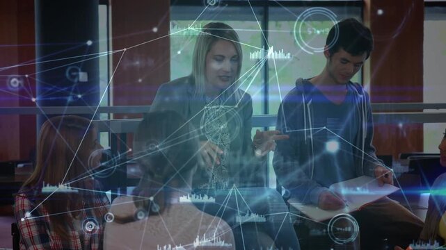 Animation of network of connections over diverse students