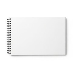 Blank spiral notebook on white background