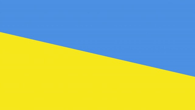 Animation of flag of ukraine over network of connections on blue background