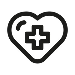 Obraz premium Heart Heal Professional Modern Line Icon. Minimal and unique heart symbol representing recovery love care health wellness and emotional support