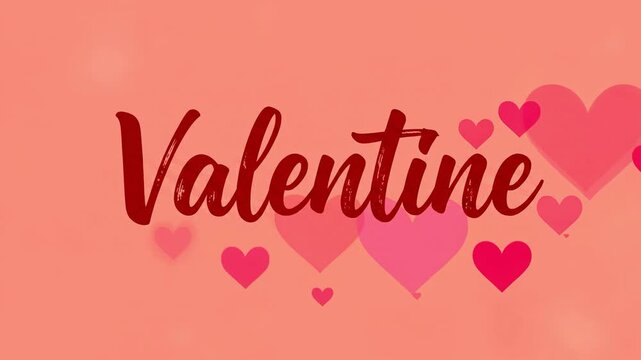 Loving pink hearts frame animated script text valentine, creating a digital greeting for social media reels.