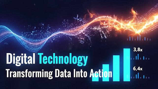Big data flow with AI dots particles and digital neural network