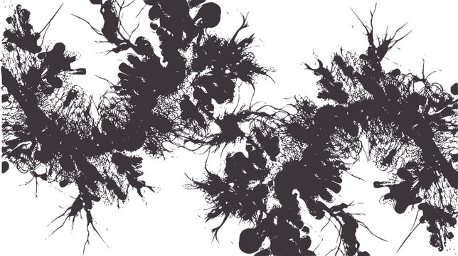 Monochrome chaotic organic inkblot texture with intricate patterns abstract