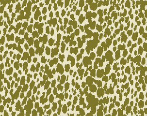 Olive Green Abstract Spot Pattern Background, Modern Organic Animal Print Texture on Cream color