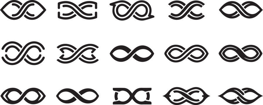 Minimal Black Infinity Line Symbol Set