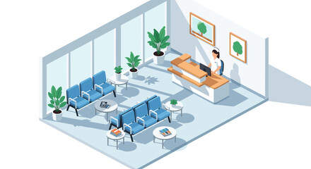 Obraz premium Modern Office Space with Employees Working.