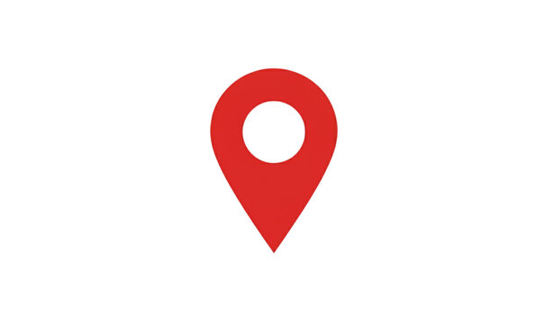 Red Location Pin Drop Flat 2D Vector Icon