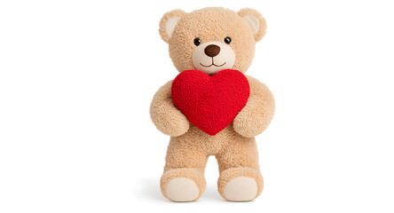 Fluffy teddy bear holding a large red heart © Design Zone