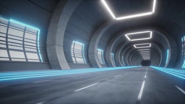 Firefly: a sleek hyperloop pod glides into a pristine neon-lit tunnel