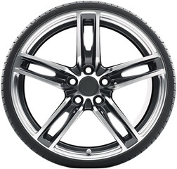 Fototapeta premium Wheel Rim Isolated on White Background - Alloy Wheel Rim for Stylish Car Design