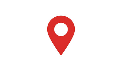 Bright Red Location Pin 2D Map Icon Illustration