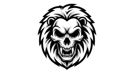 Lion Skull Graphic Illustration Design Element 1.