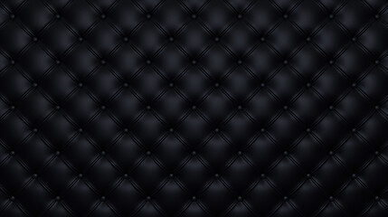 ホストイメージ　高級感黒のボタン留めキルティング背景。エレガントなレザー質感のバックグラウンド素材