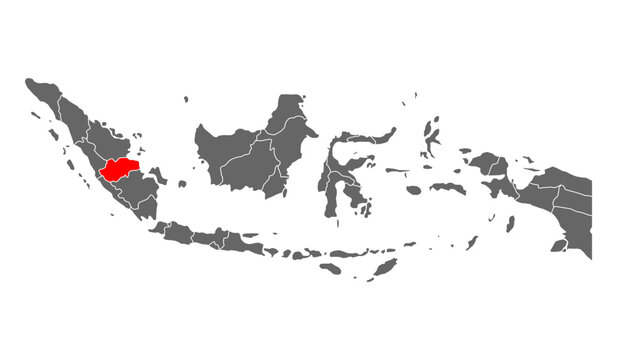 Indonesia detailed Jambi map shape, Flat web graphic concept icon symbol vector illustration .