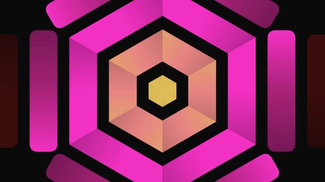 3D Hexagonal Structure with Pink Gradient.