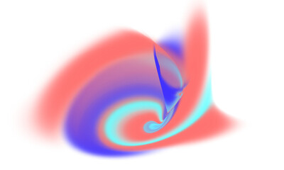 Abstract colorful 3D spiral staircase background with vibrant rainbow waves