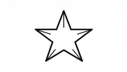 Fototapeta premium Black Line Star on White Background Minimalist Design Element for Modern Decor and Conceptual Visuals.