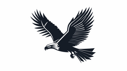 Obraz premium Majestic eagle soaring through clear skies above mountains