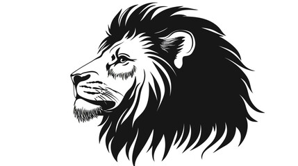 Obraz premium Majestic lion profile illustration with flowing mane