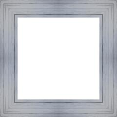 Breiter leerer quadratischer grauer Bilderrahmen aus Holz mit weißen Hintergrund	
