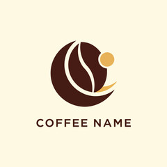 Modern coffee logo with abstract design elements