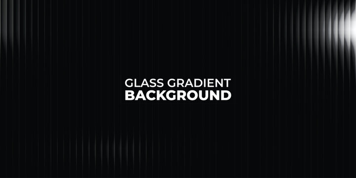 Abstract Dark Glass Gradient Background with Vertical Light Refraction and Ribbed Texture