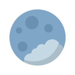 Fototapeta premium Vector moon illustration with crater details and cloud overlay