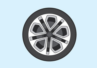 car wheel isolated on white background