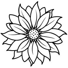 Gaillardia line art vector