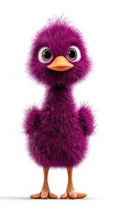 Fototapeta premium A charming, fluffy bird character featuring distinctive expressions and colors