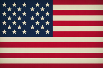 Fototapeta premium American flag waving in patriotic display with stars and stripes on textured fabric background