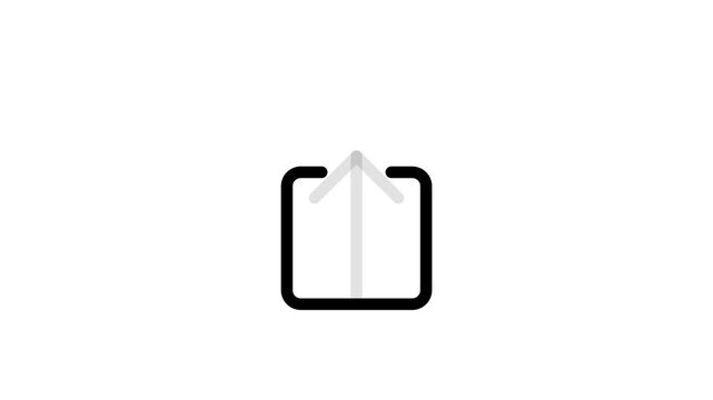 Animated share and upload icon for digital media