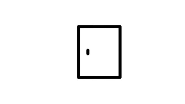 Animated login enter and exit door icon on white background