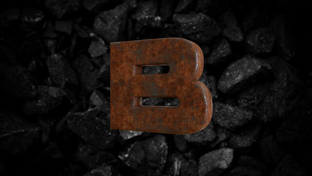 Rusty Metal Font Letter B