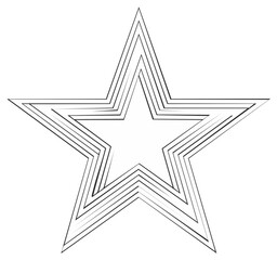 Obraz premium Outlined star design element with repeating outline and geometric star pattern